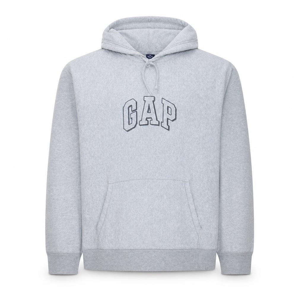 Gap Mens Grey Pullover Logo Hoodie XL Fleece Sweatshirt