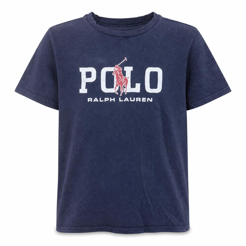 Ralph Lauren Boys Blue Logo Graphic T-Shirt Size 10-12 Years Cotton