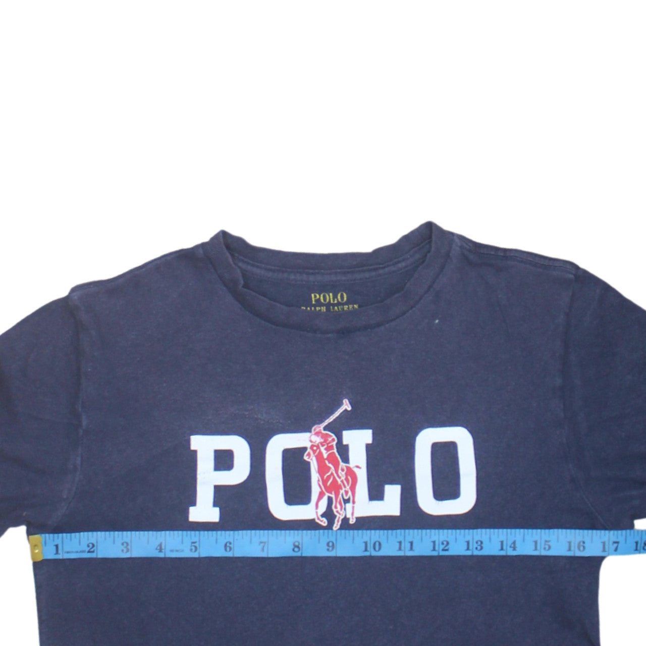 Ralph Lauren Boys Blue Logo Graphic T-Shirt Size 10-12 Years Cotton