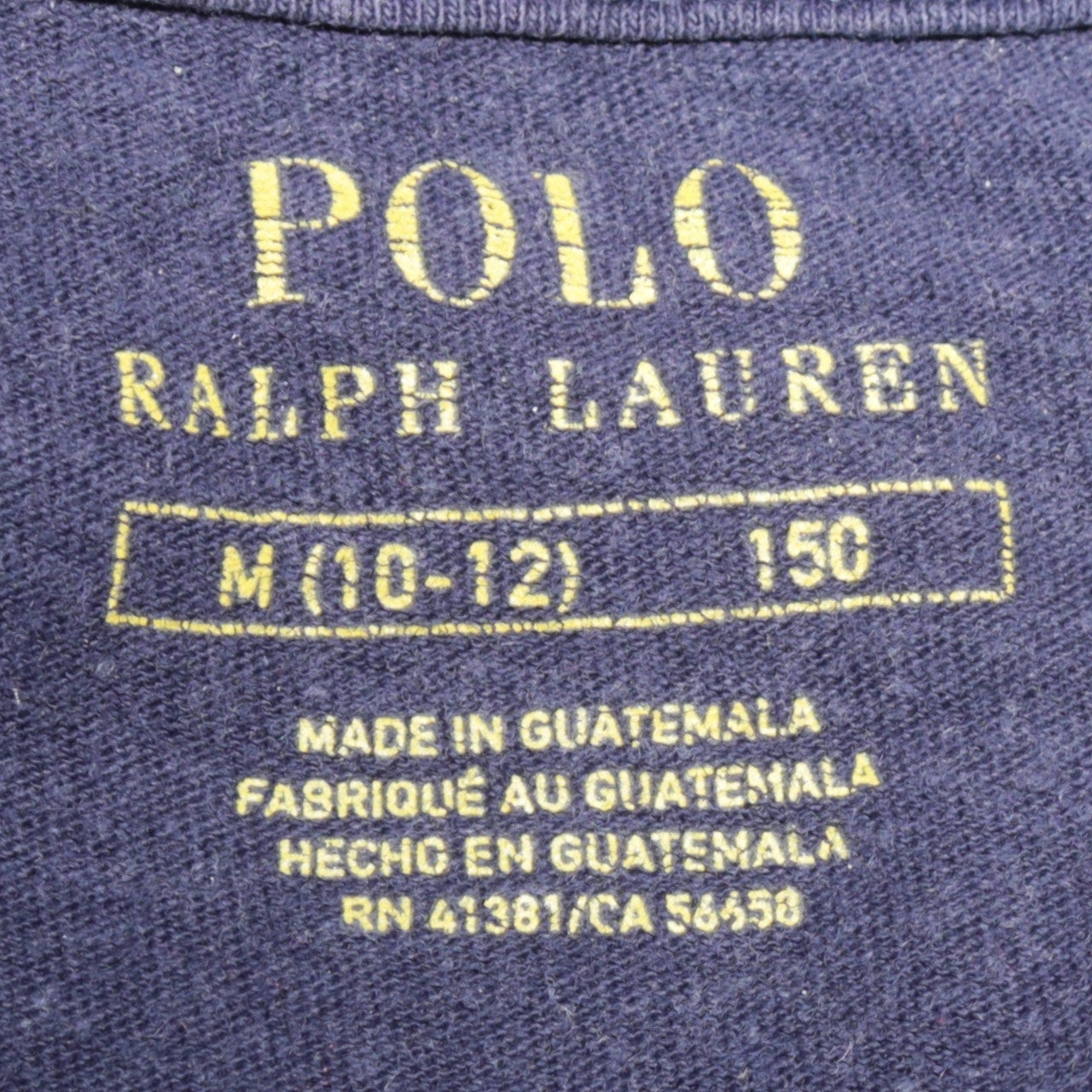Ralph Lauren Boys Blue Logo Graphic T-Shirt Size 10-12 Years Cotton