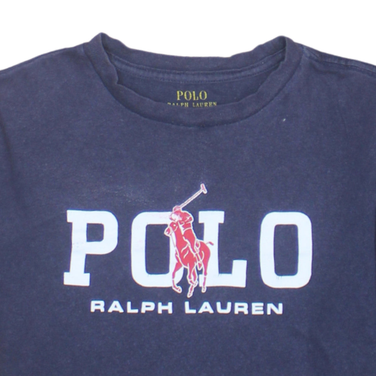 Ralph Lauren Boys Blue Logo Graphic T-Shirt Size 10-12 Years Cotton