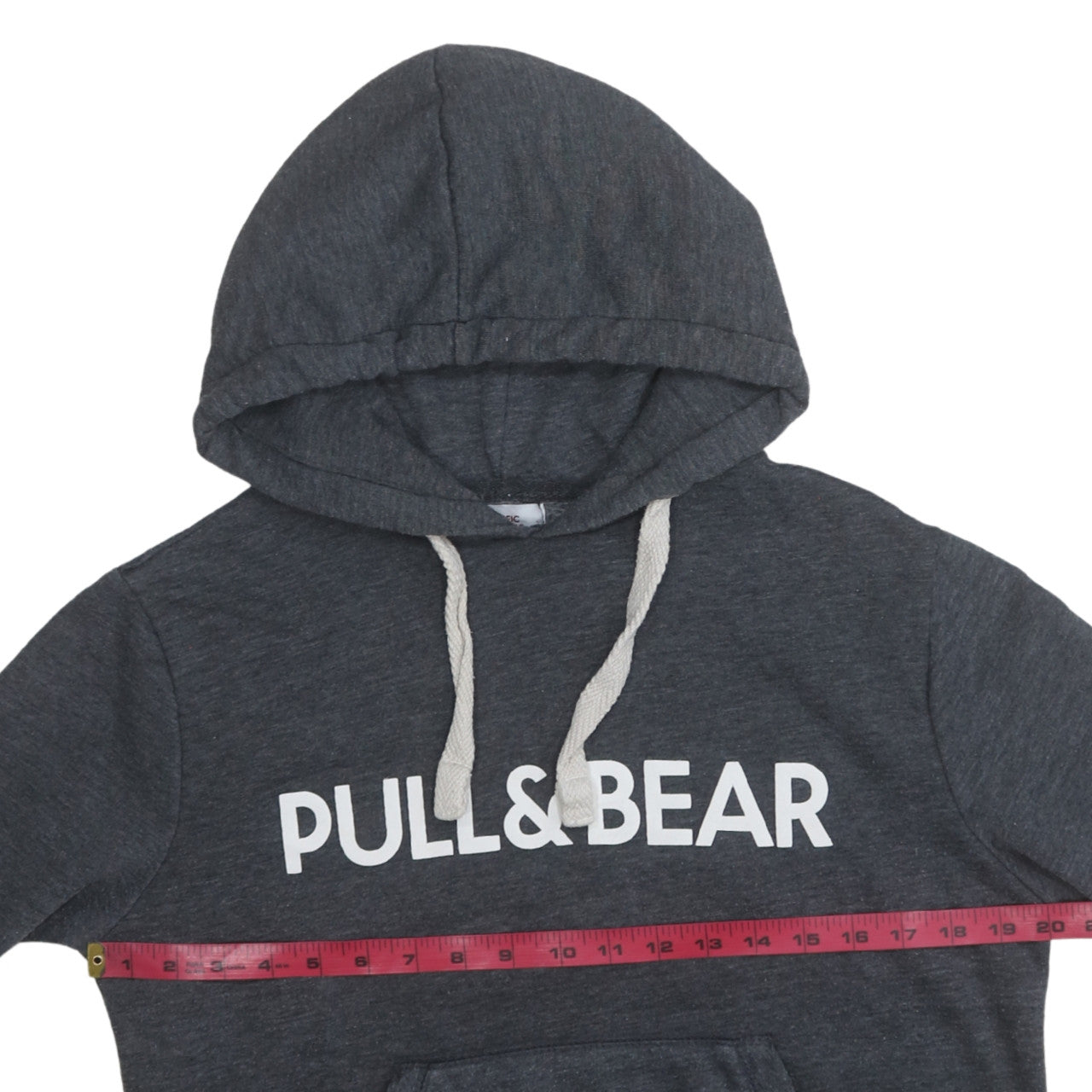 Pull & Bear Women's Charcoal Grey Pullover Hoodie Size S