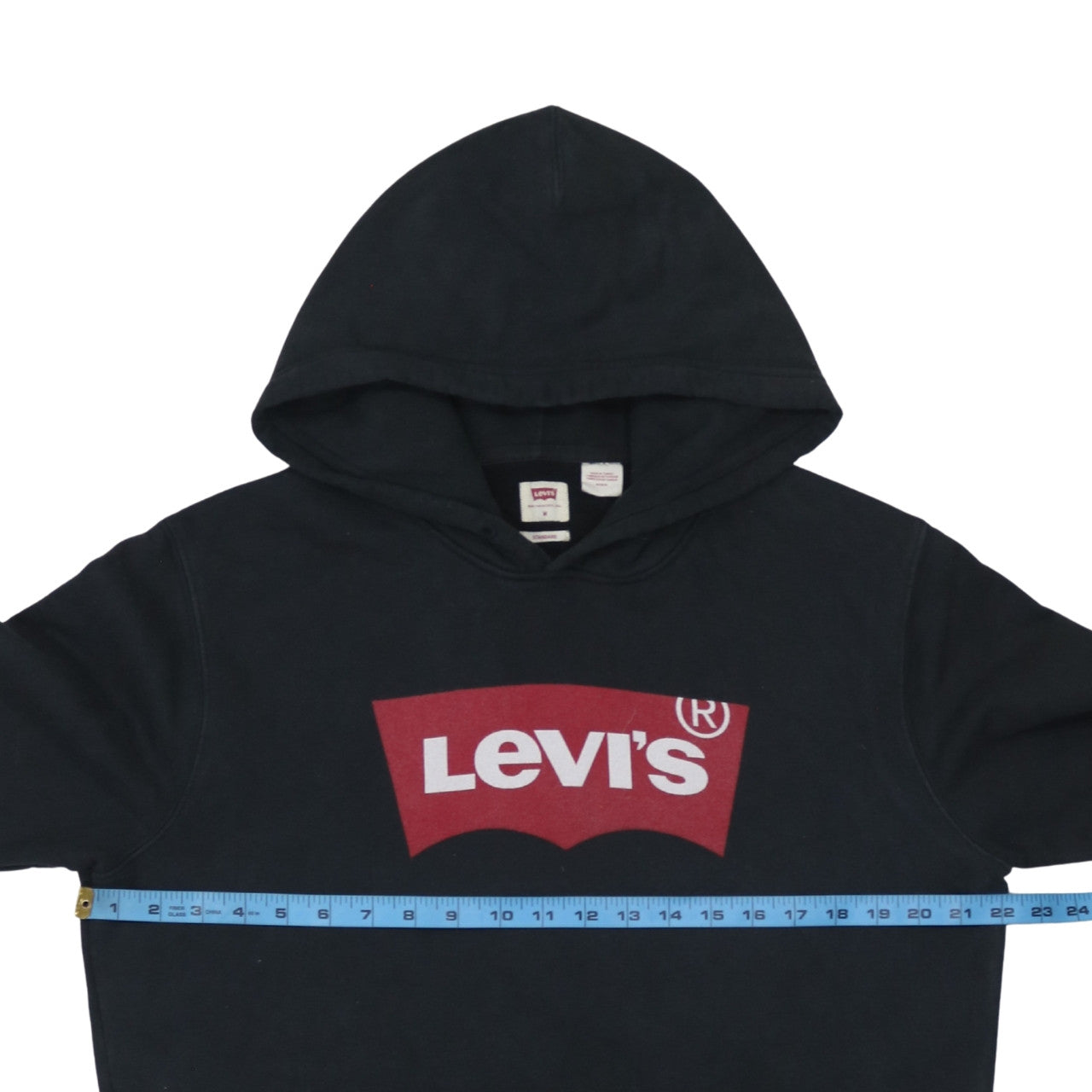 Levi's Mens Black Pullover Hoodie Sweatshirt M Regular Fit Logo