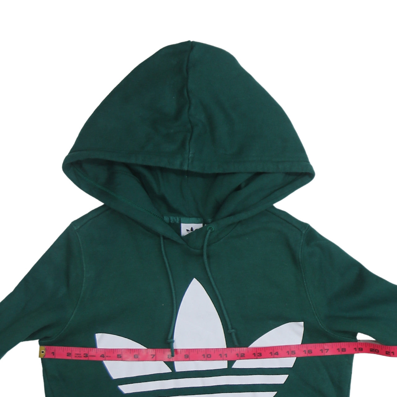 Adidas Women’s Green Trefoil Pullover Hoodie Size 10 Cotton Blend