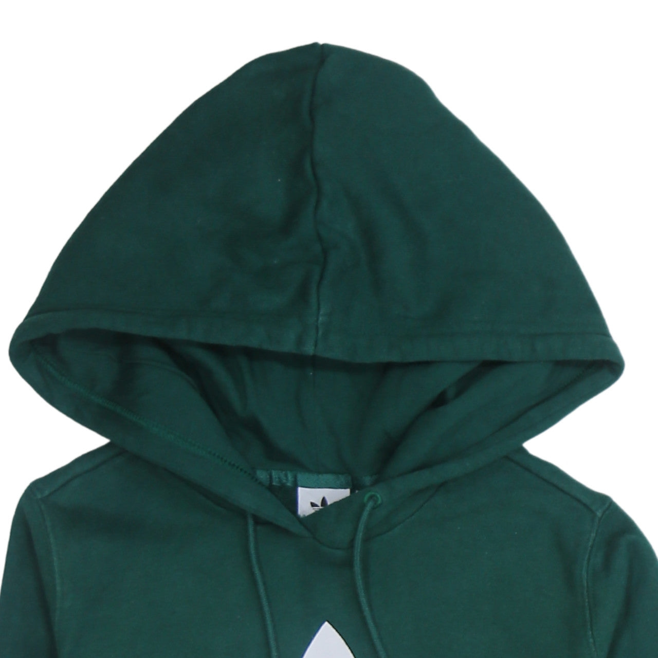 Adidas Women’s Green Trefoil Pullover Hoodie Size 10 Cotton Blend