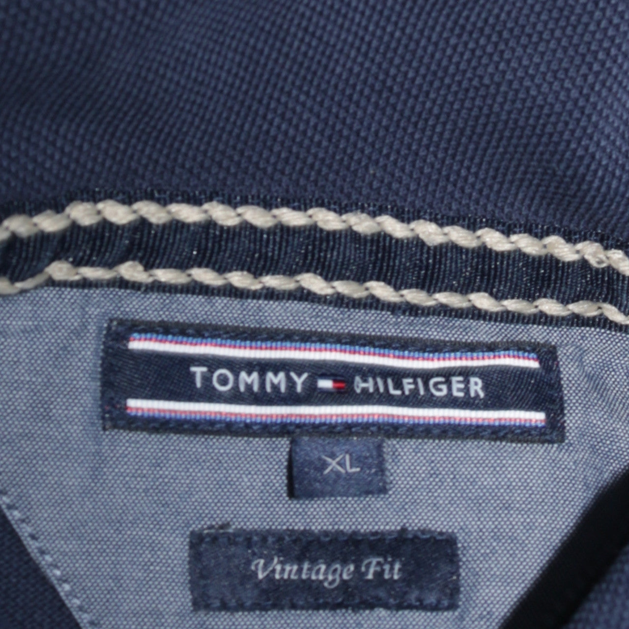 Tommy Hilfiger Men's Blue Henley Sweatshirt XL Vintage Fit