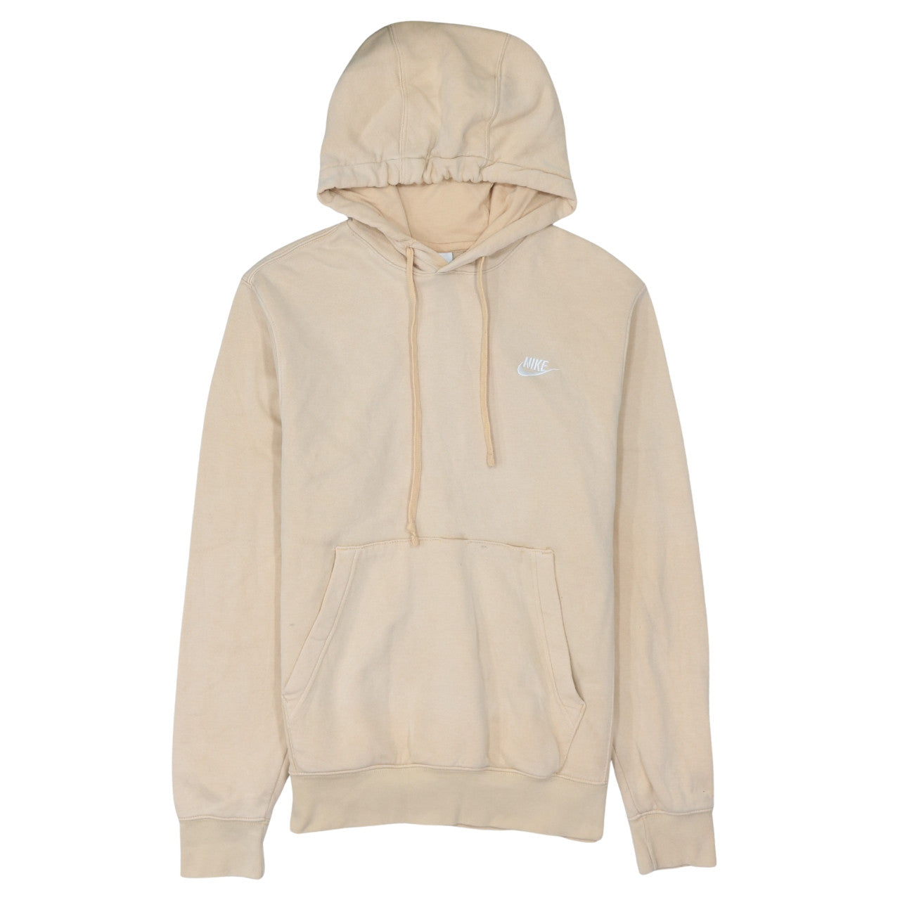 Nike Men's Beige Pullover Hoodie Small Regular Fit Fleece Sweatshirt