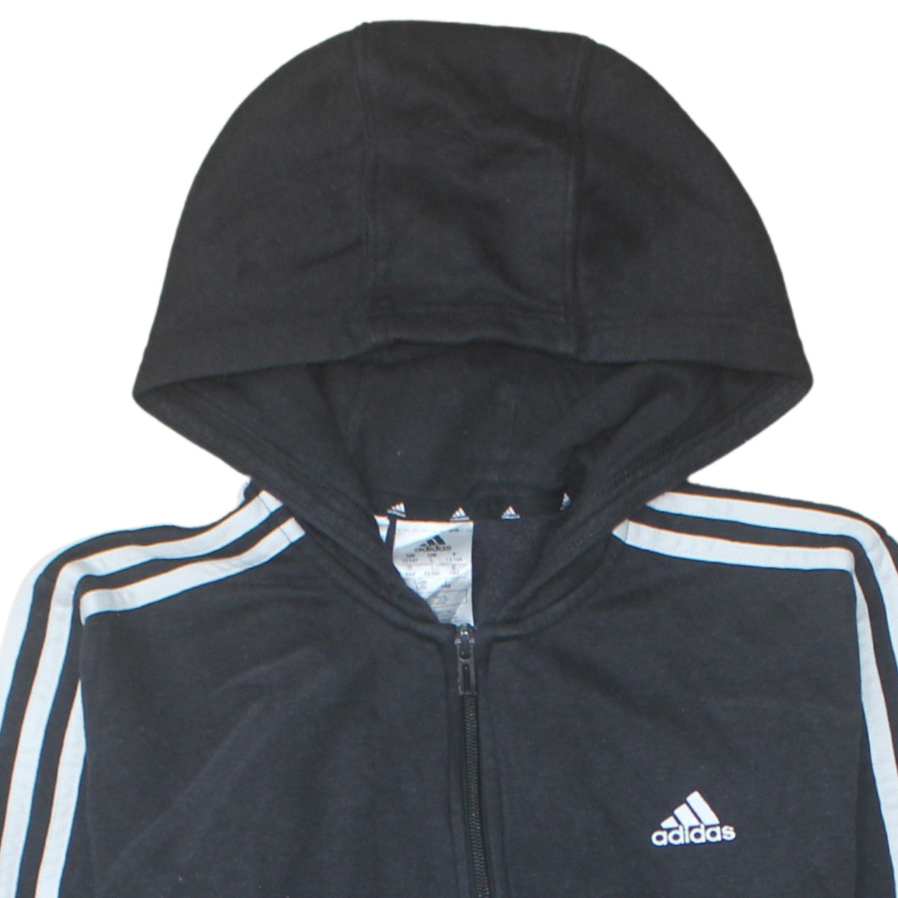 Adidas Boys Black Full Zip Hoodie 13-14 Years Fleece Sports Top