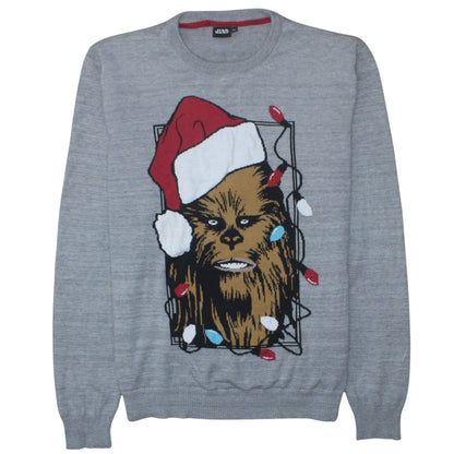 Front view of Star Wars Men’s Grey XL Chewbacca Christmas jumper