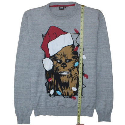 Back view of Star Wars Men’s Grey XL Chewbacca Christmas jumper