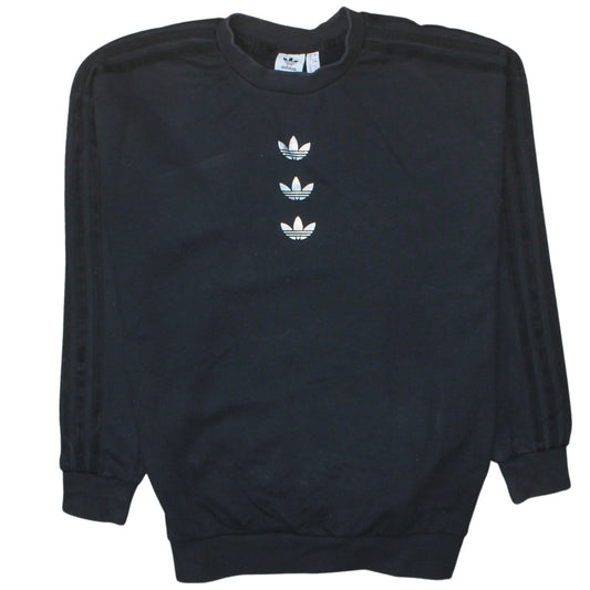 Adidas Womens Black Size 8 Crew Neck Long Sleeve Pullover Sweatshirt