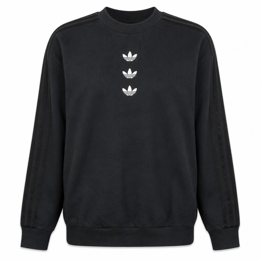 Adidas Womens Black Size 8 Crew Neck Long Sleeve Pullover Sweatshirt