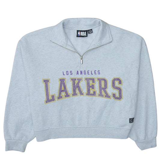 Primark NBA Los Angeles Lakers Grey 1/4 Zip Women's Sweatshirt Size L 14/16