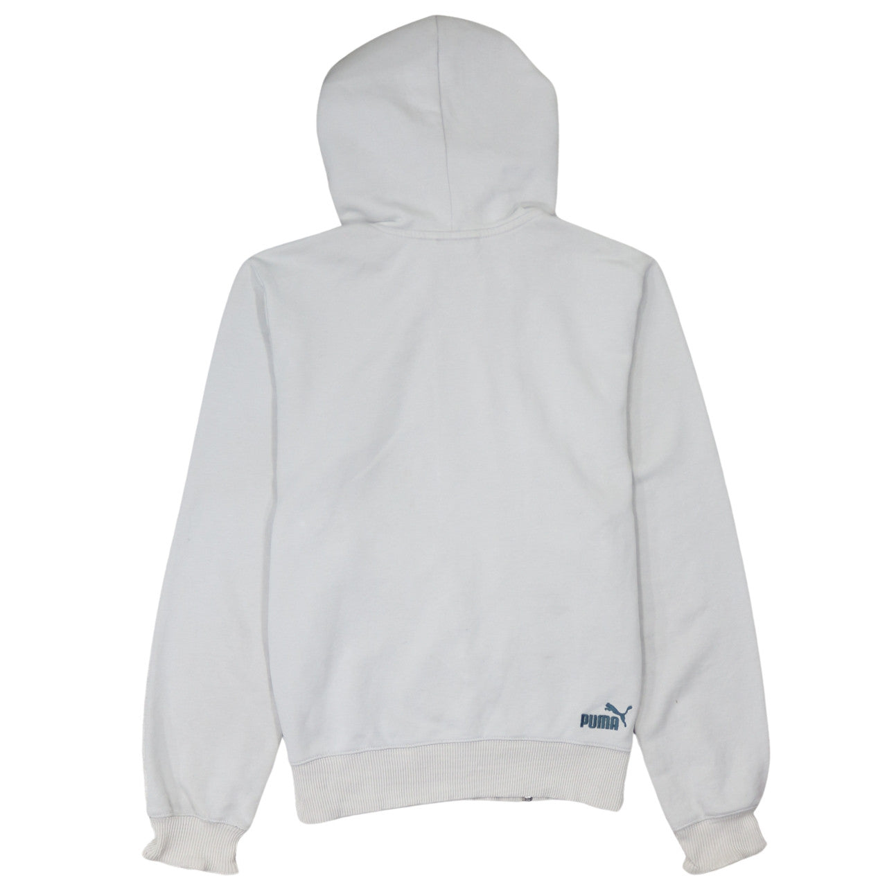 Puma Men's White Full Zip Hoodie Size S Sports Logo Sweatshirt