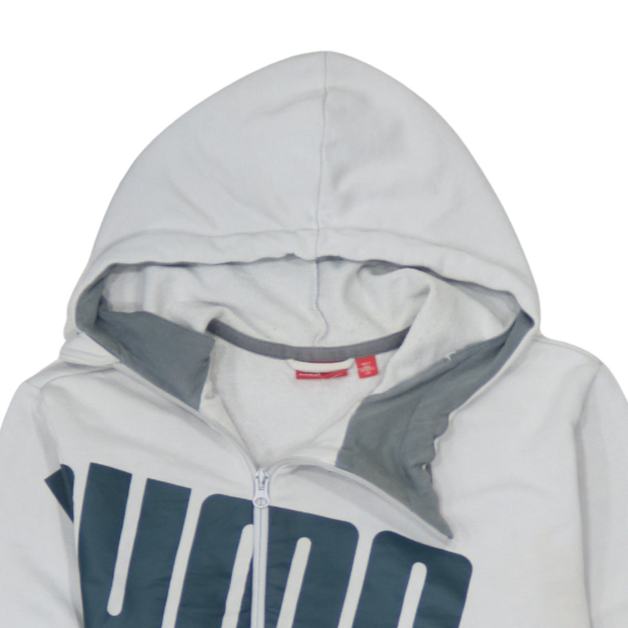 Puma Men's White Full Zip Hoodie Size S Sports Logo Sweatshirt