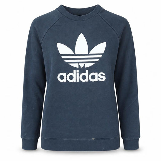 Adidas Women’s Blue Logo Crew Neck Pullover Sweatshirt Size 14