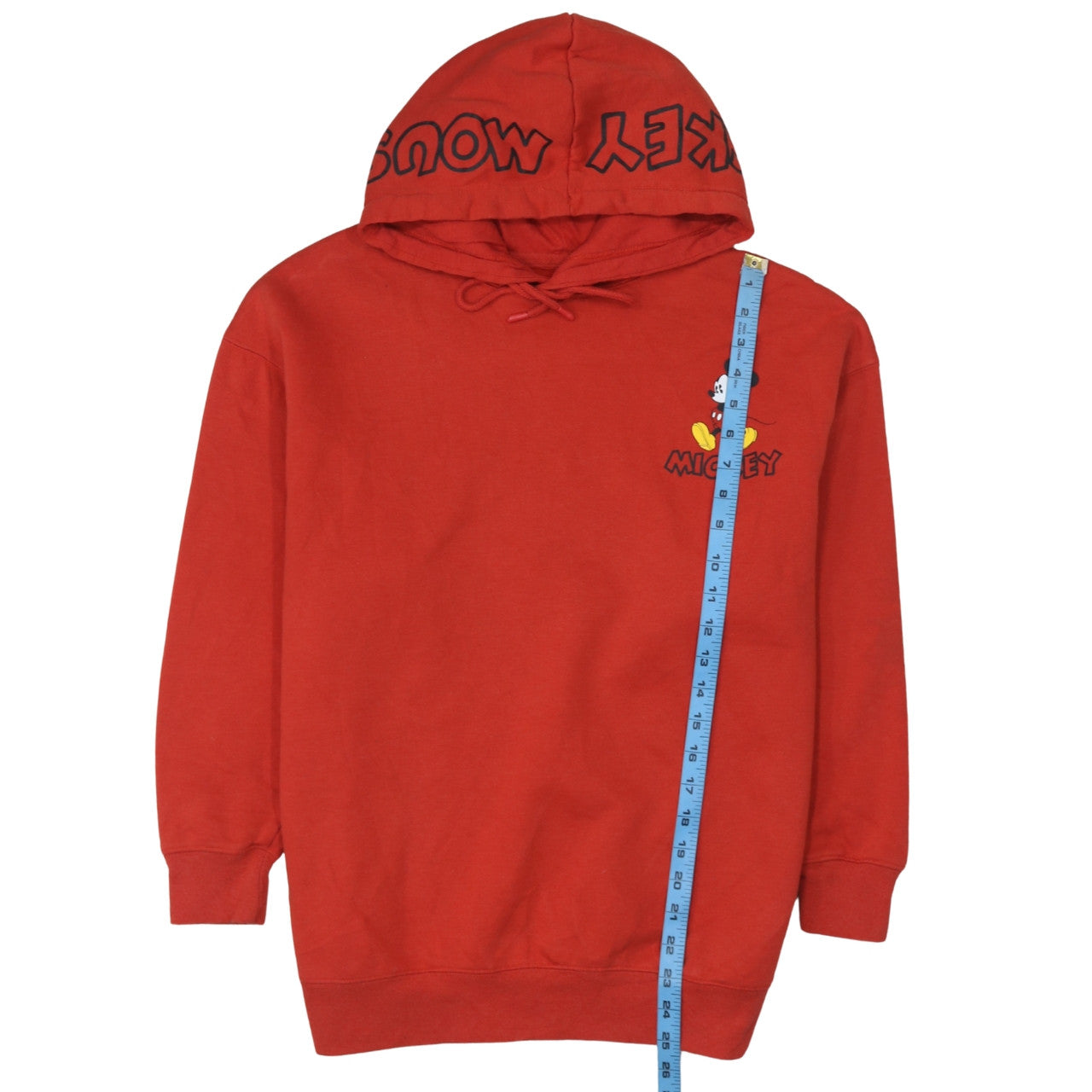 Disney Mickey Mouse Red Pullover Hoodie XS Women Cotton Fleece