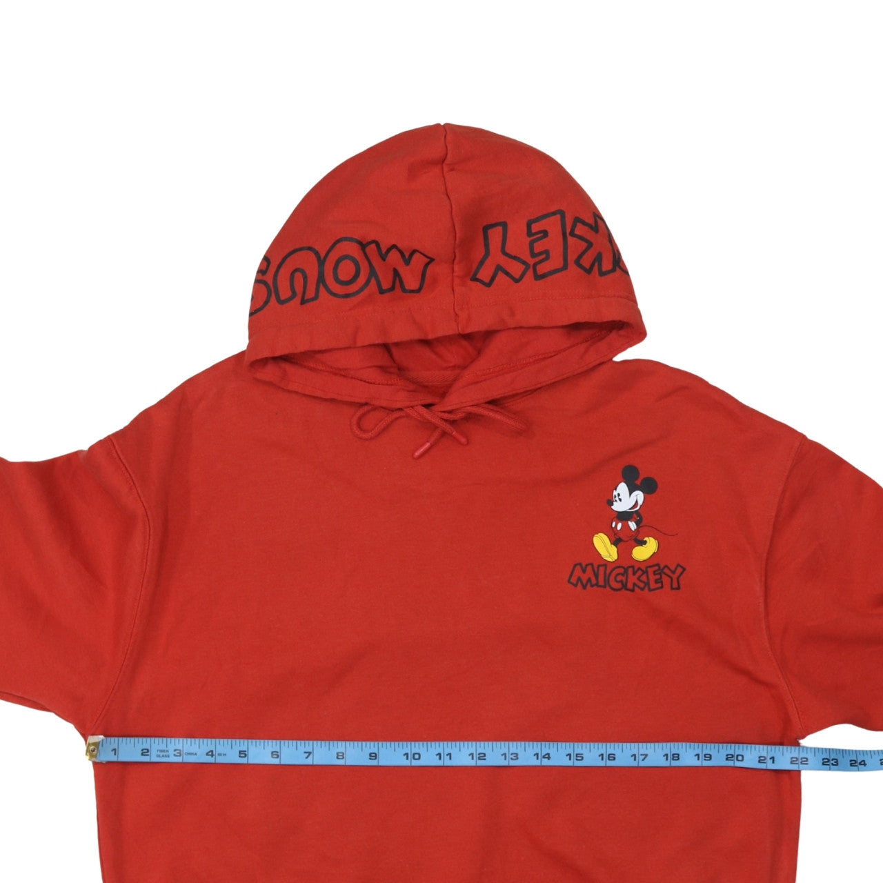 Disney Mickey Mouse Red Pullover Hoodie XS Women Cotton Fleece
