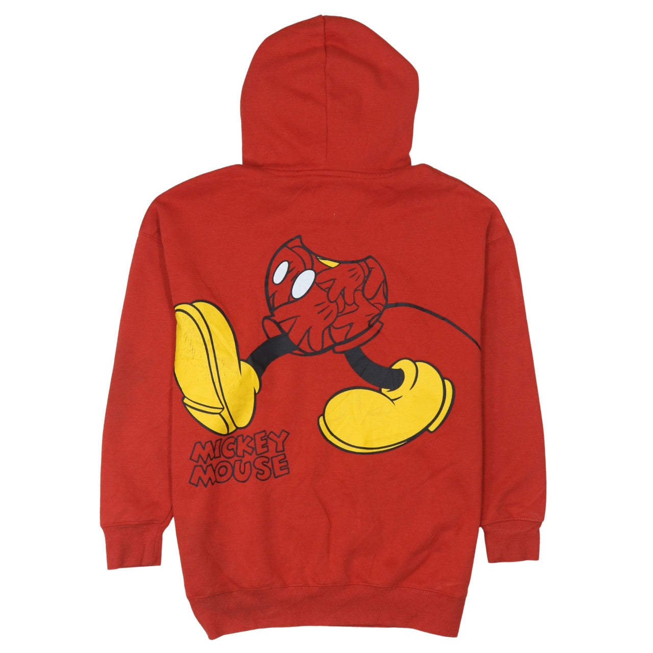 Disney Mickey Mouse Red Pullover Hoodie XS Women Cotton Fleece