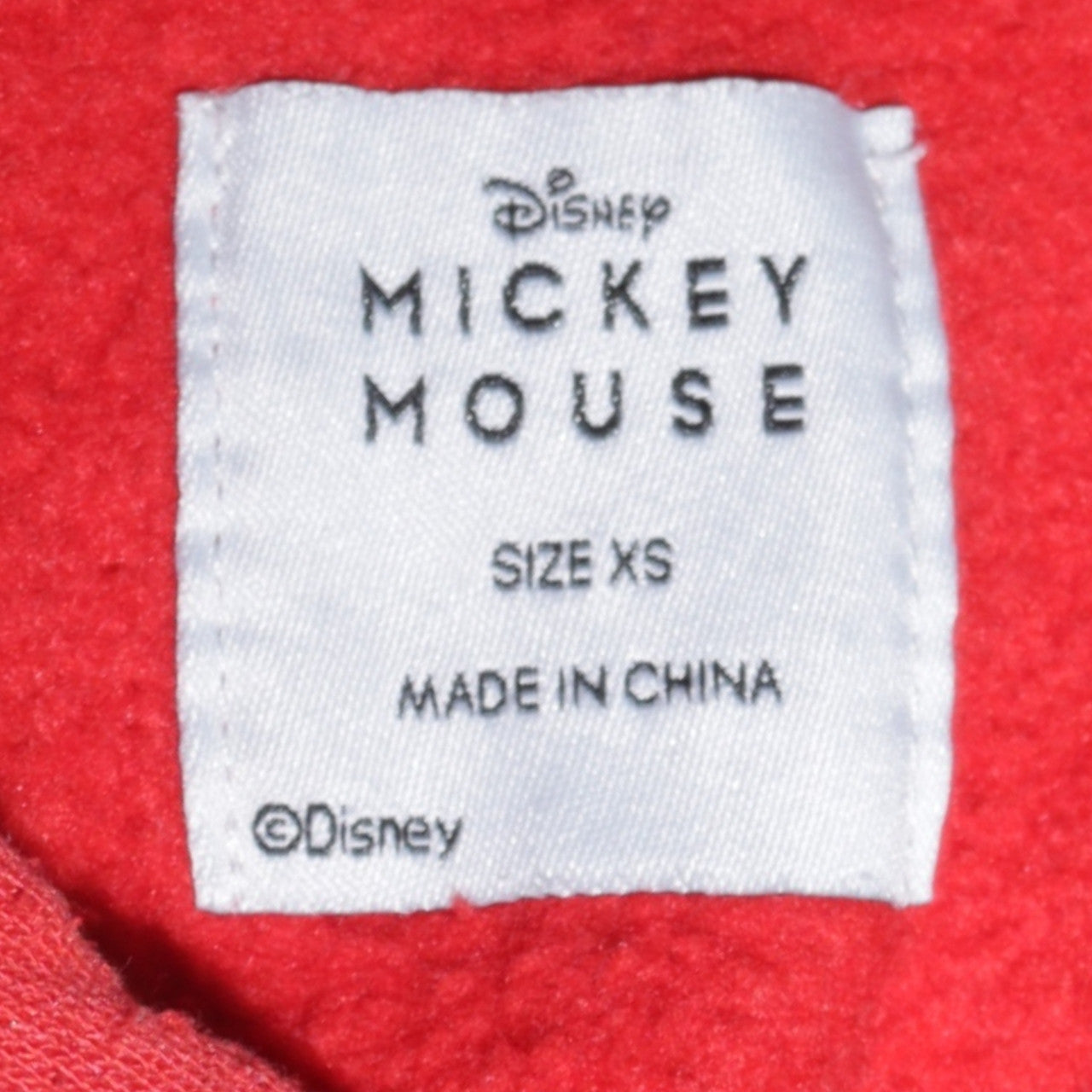 Disney Mickey Mouse Red Pullover Hoodie XS Women Cotton Fleece