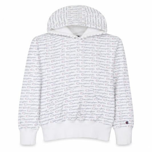 Champion Women's White Logo Print Pullover Hoodie Size S