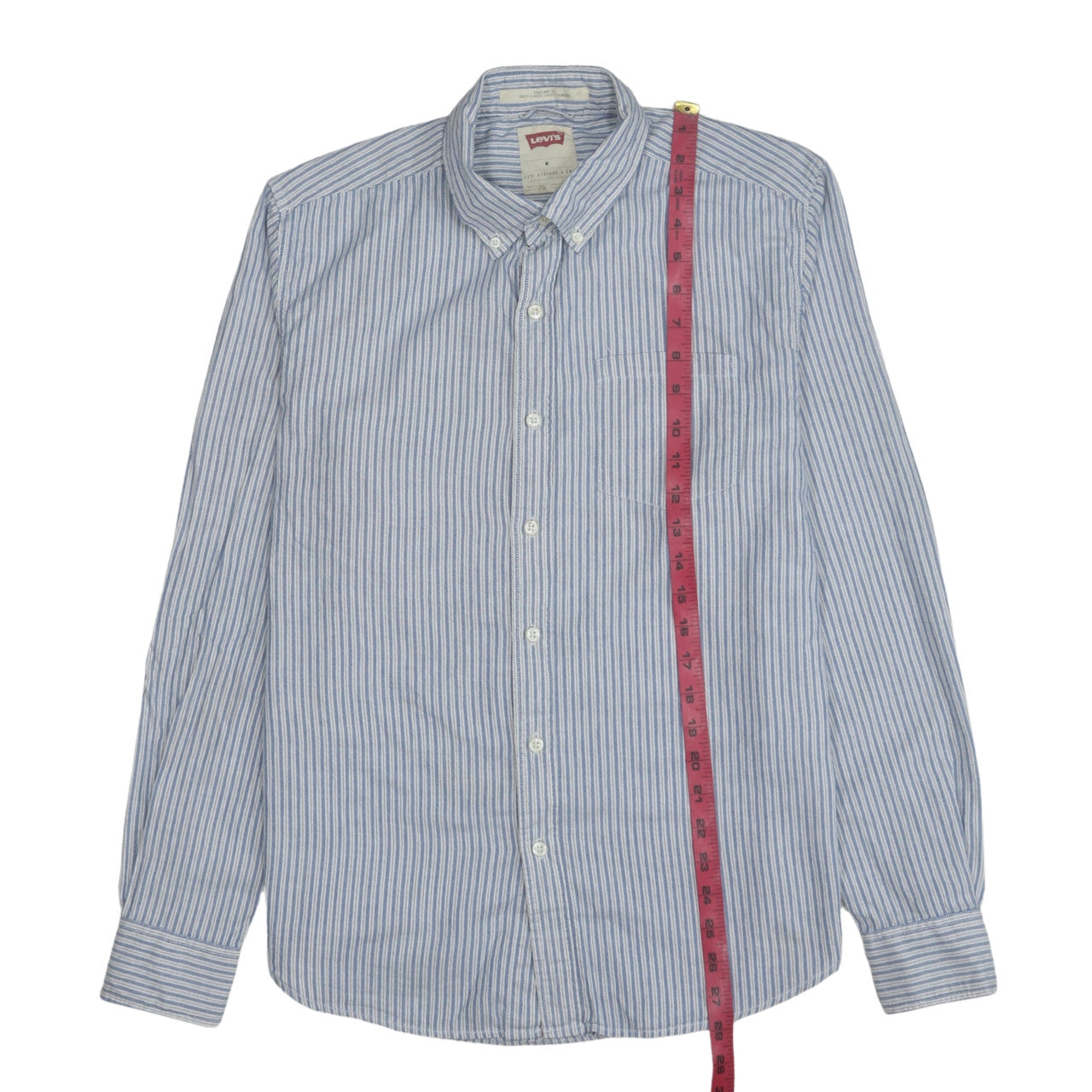 Levi's Men's Blue Striped Button-Down Cotton Shirt M Classic Fit