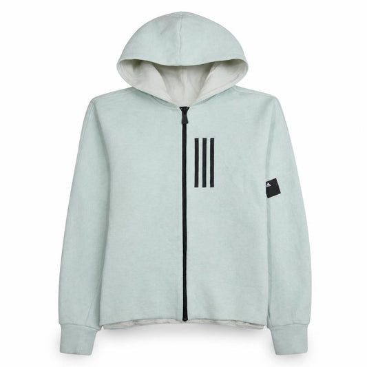 Adidas Womens Light Grey Full Zip Hoodie XL Relaxed Fit Casual