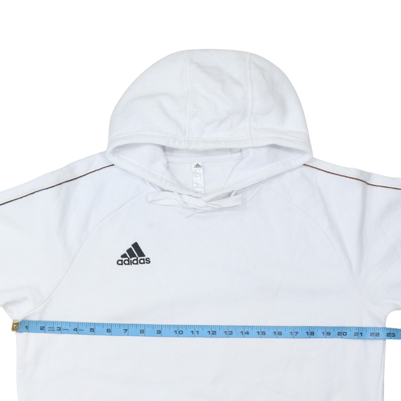 Adidas Men’s White Pullover Hoodie L Sports Fleece Sweatshirt