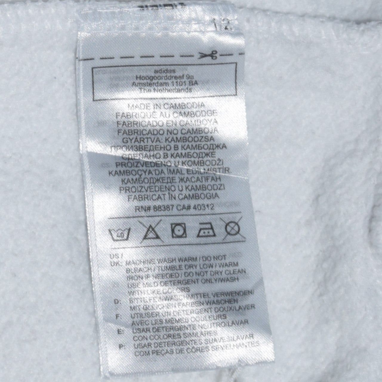 Adidas Men’s White Pullover Hoodie L Sports Fleece Sweatshirt