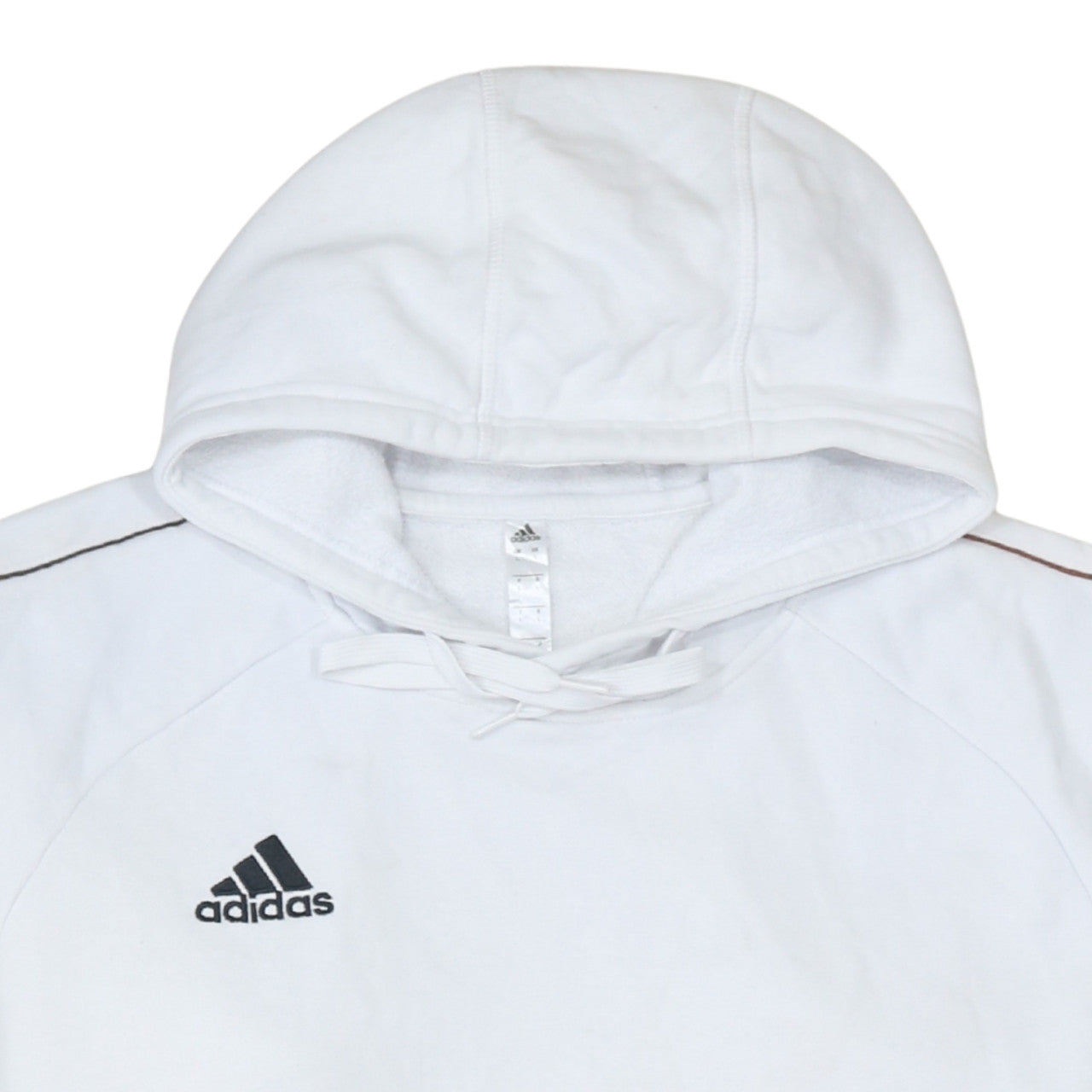 Adidas Men’s White Pullover Hoodie L Sports Fleece Sweatshirt