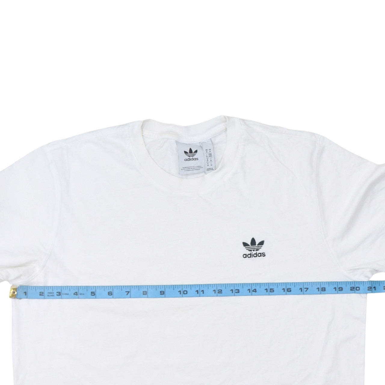 Adidas Men’s White Cotton Trefoil Logo Regular Fit T-Shirt M