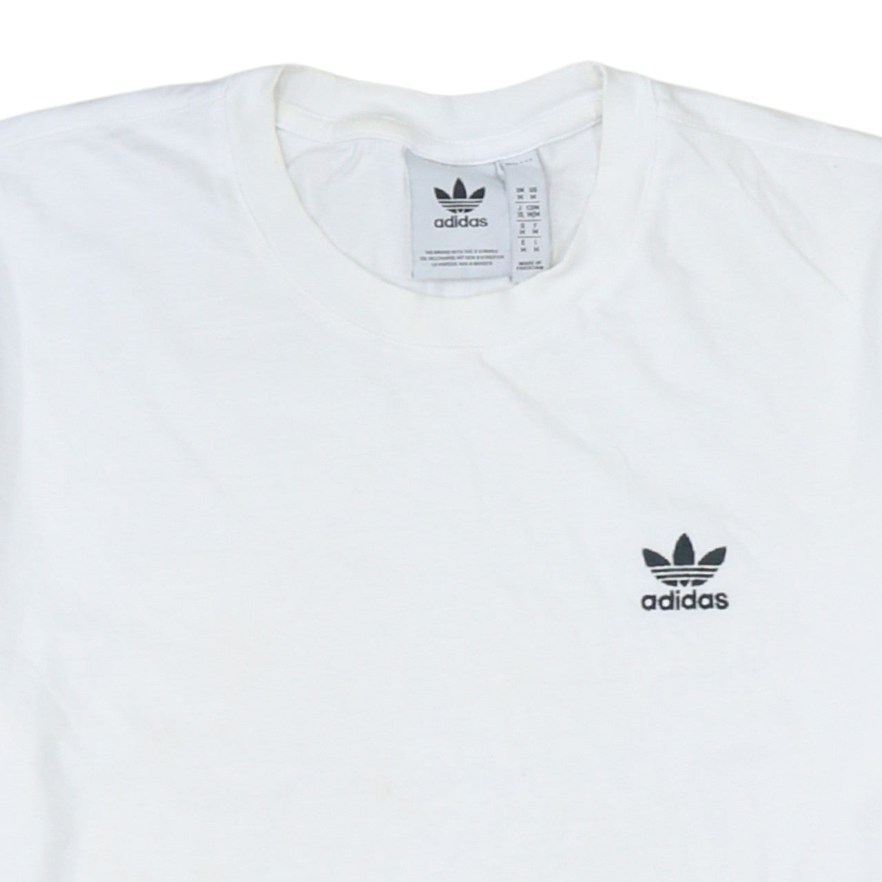 Adidas Men’s White Cotton Trefoil Logo Regular Fit T-Shirt M