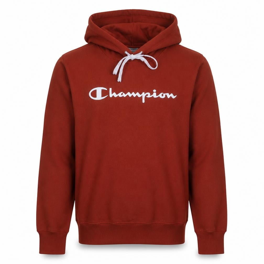 Champion Men's Brown Small Pullover Hoodie with Logo Print