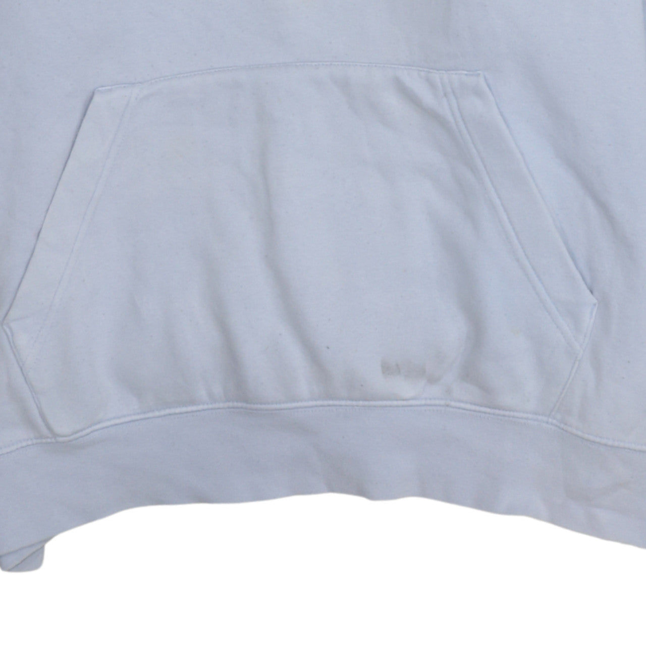 Nike Women Light Blue Pullover Hoodie L Cotton Blend Logo Sweatshirt