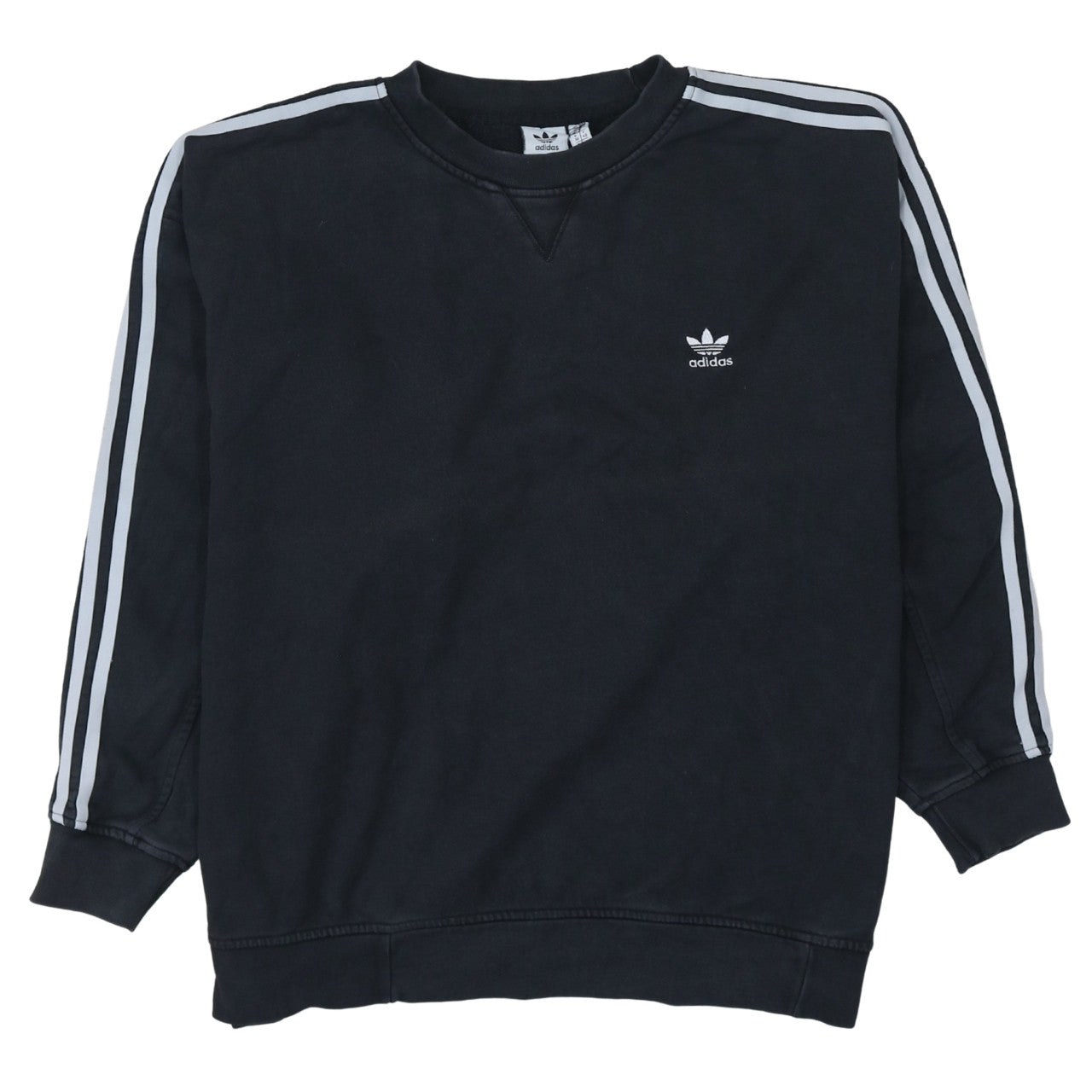 Adidas Women Black Crew Neck Pullover Sweatshirt Size 12
