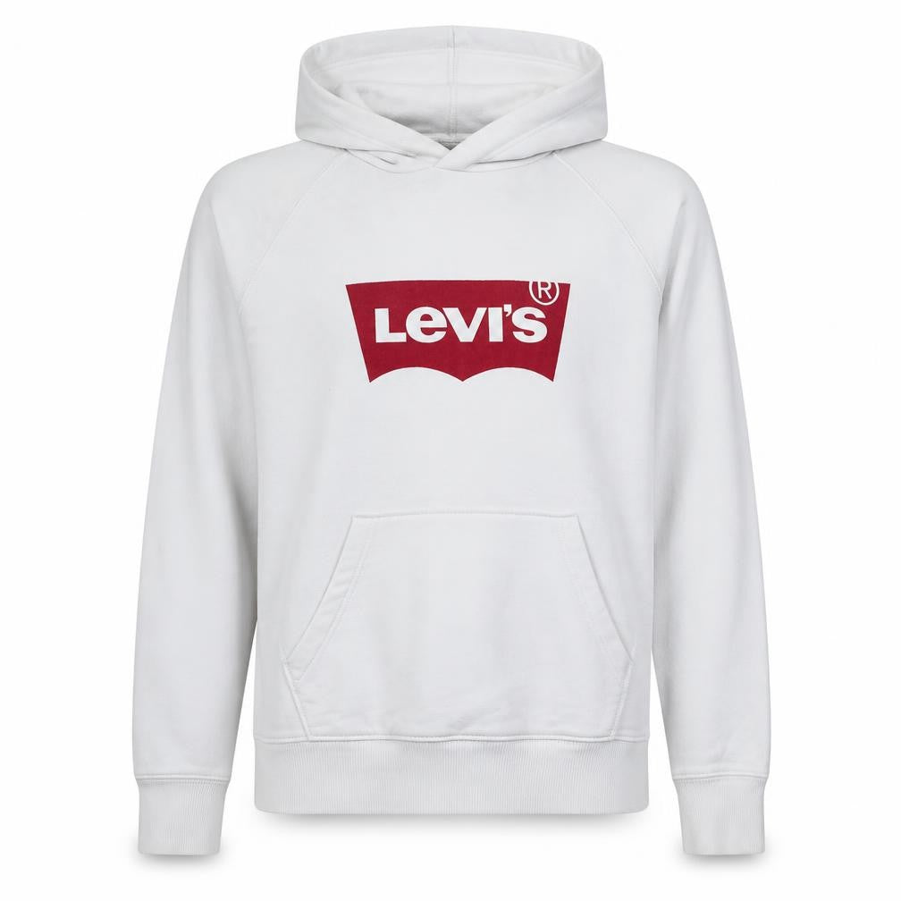 Levi's Mens White Pullover Hoodie M Classic Logo Fleece
