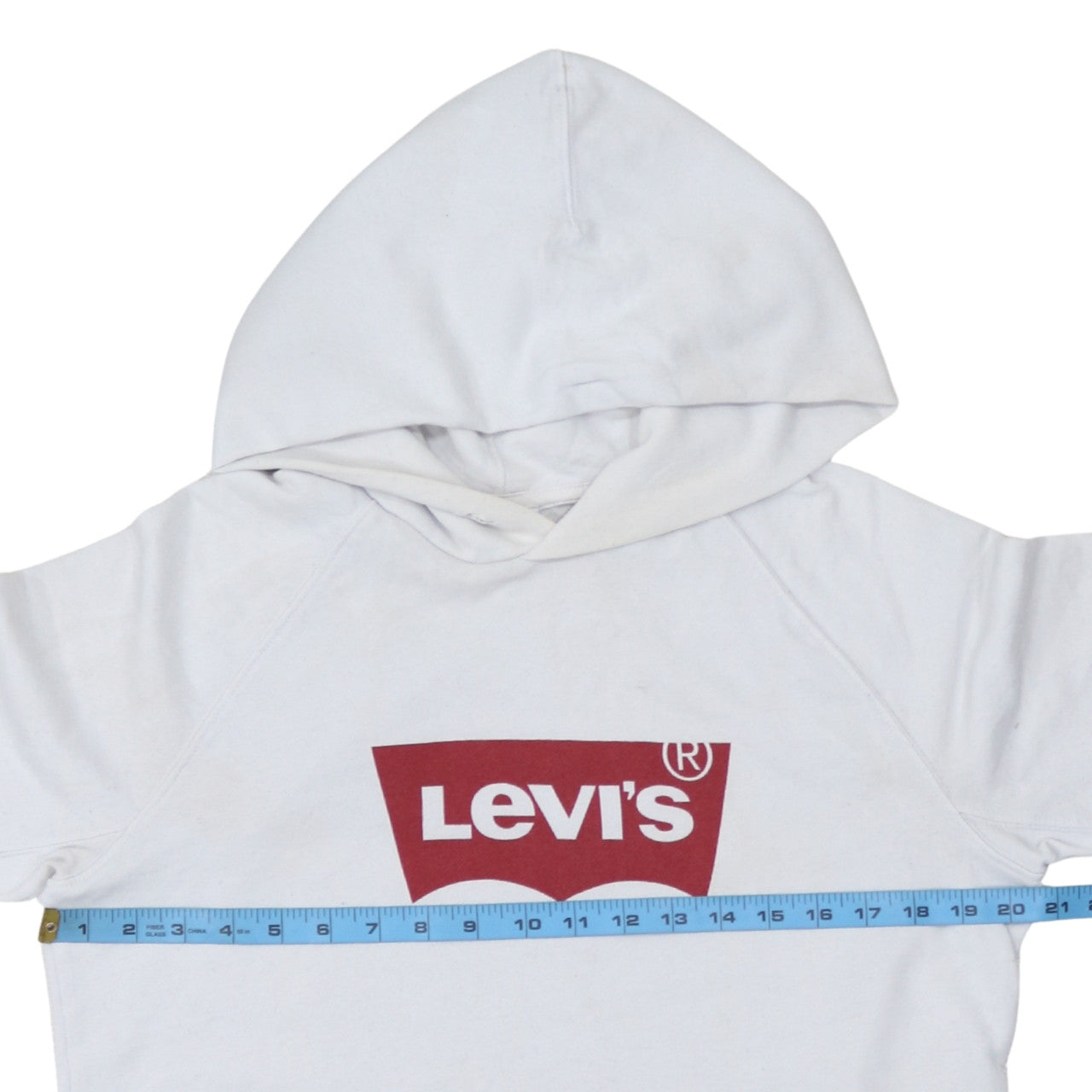 Levi's Mens White Pullover Hoodie M Classic Logo Fleece