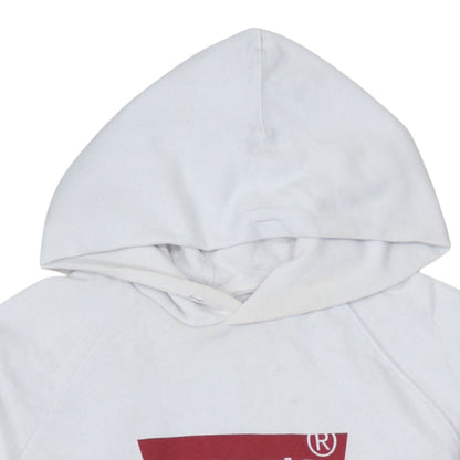 Levi's Mens White Pullover Hoodie M Classic Logo Fleece