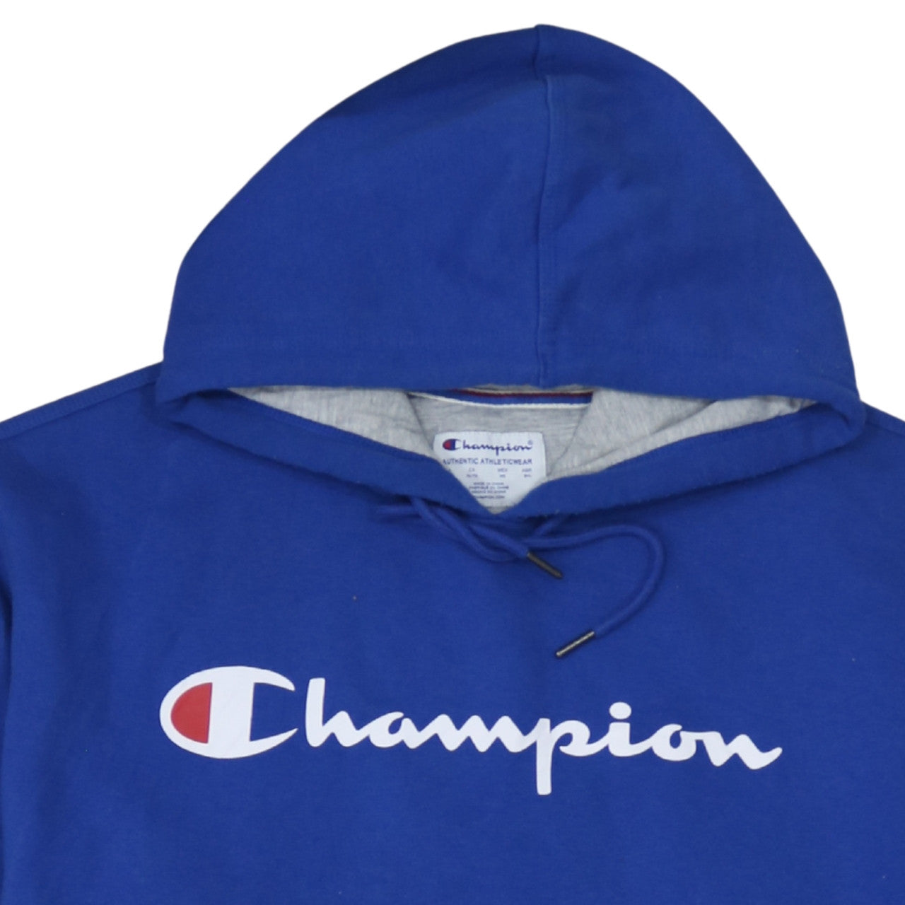 Champion Men's Blue XL Pullover Hoodie Fleece Logo Sweatshirt