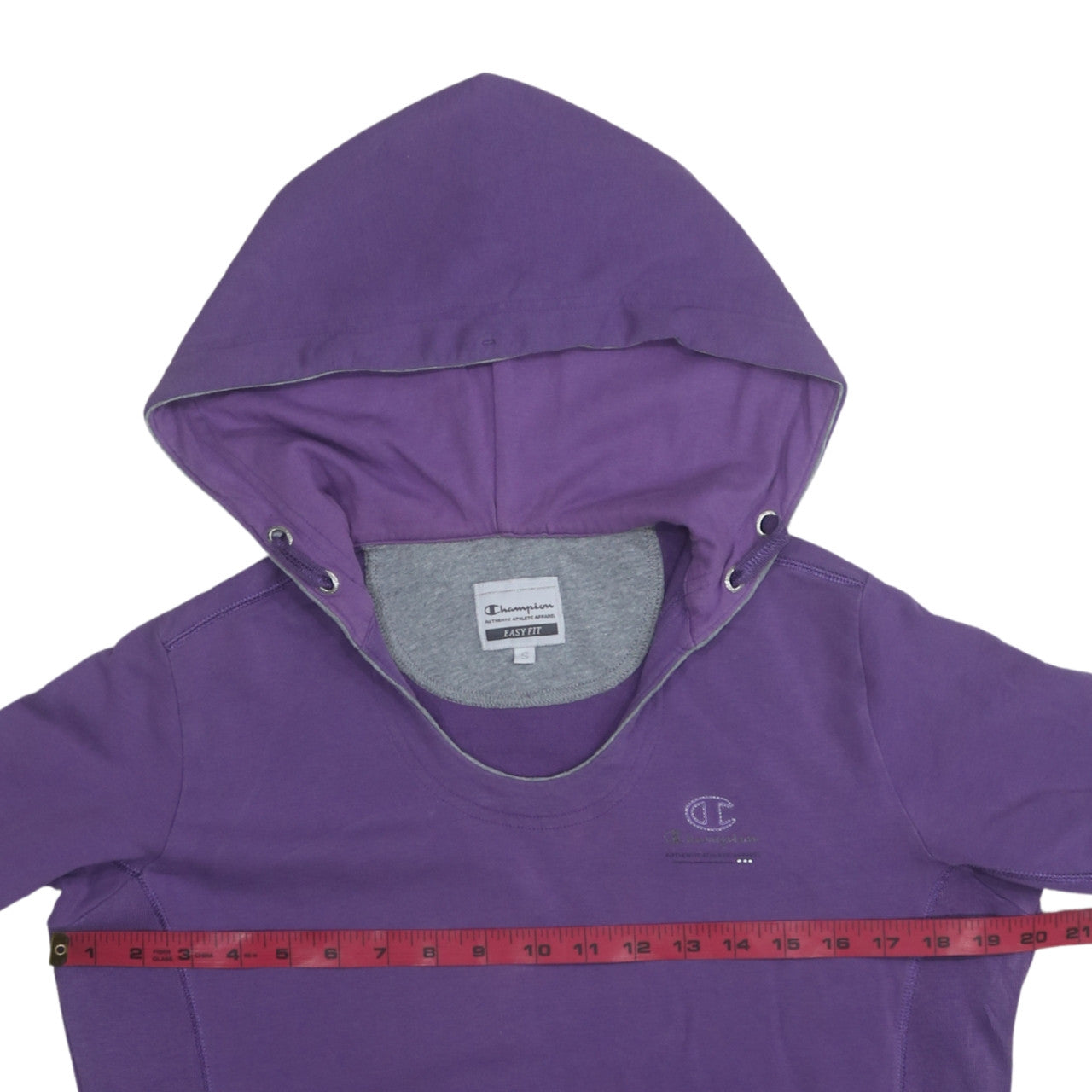 Champion Women Purple Easy Fit Hoodie Pullover S Cotton Blend
