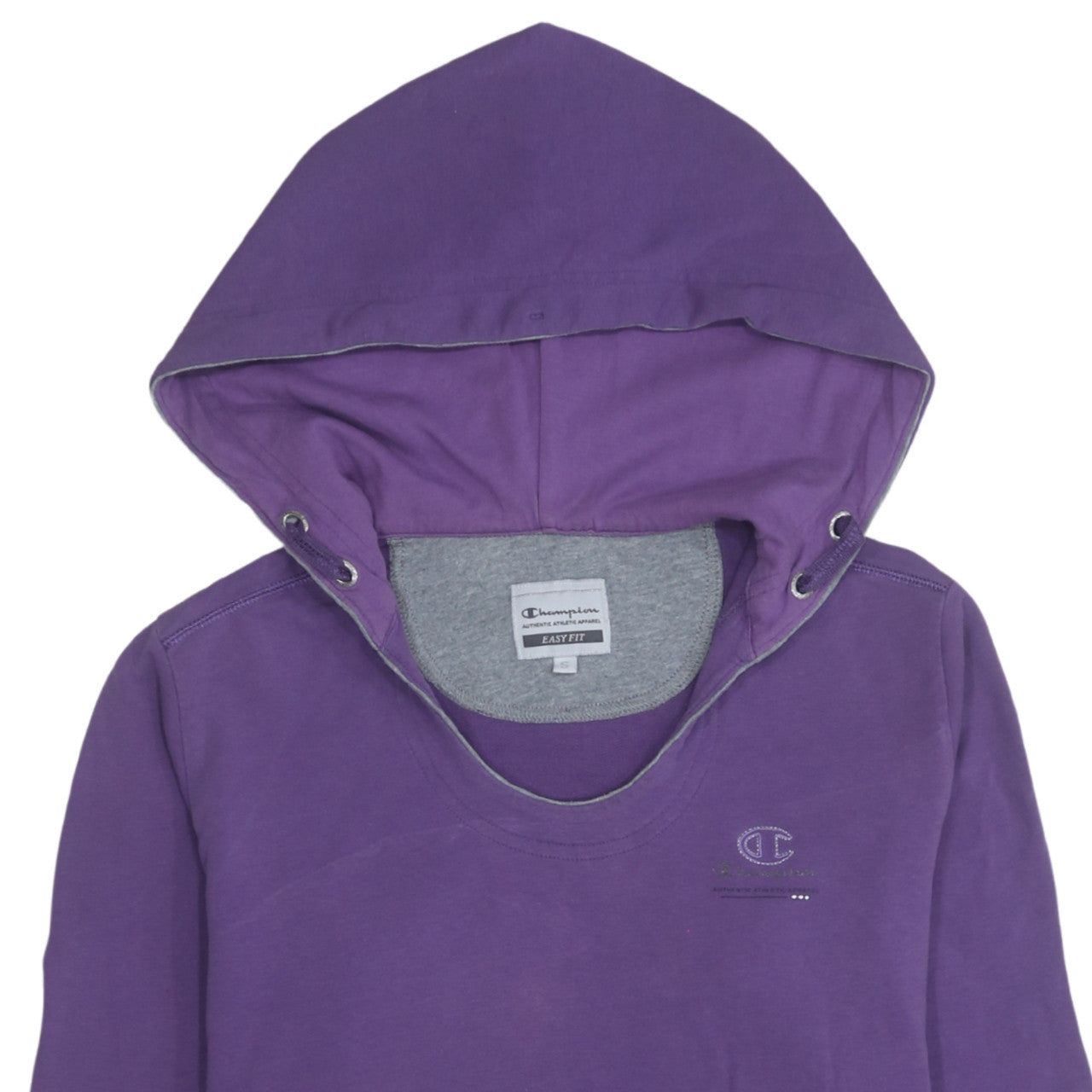 Champion Women Purple Easy Fit Hoodie Pullover S Cotton Blend