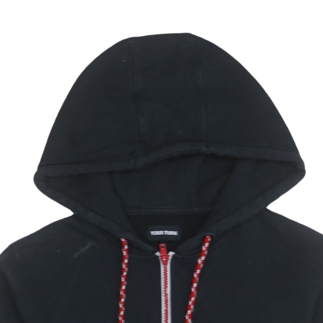 Your Turn Men’s Black Full Zip Hoodie M Sports Stripe Casual