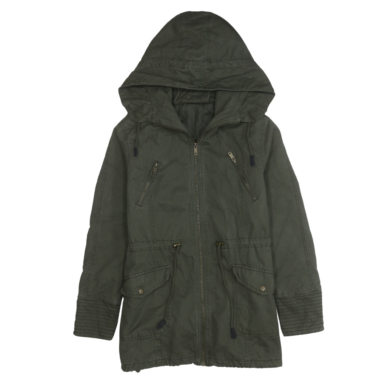 Z Design Women's Green Hooded Parka Jacket Size L