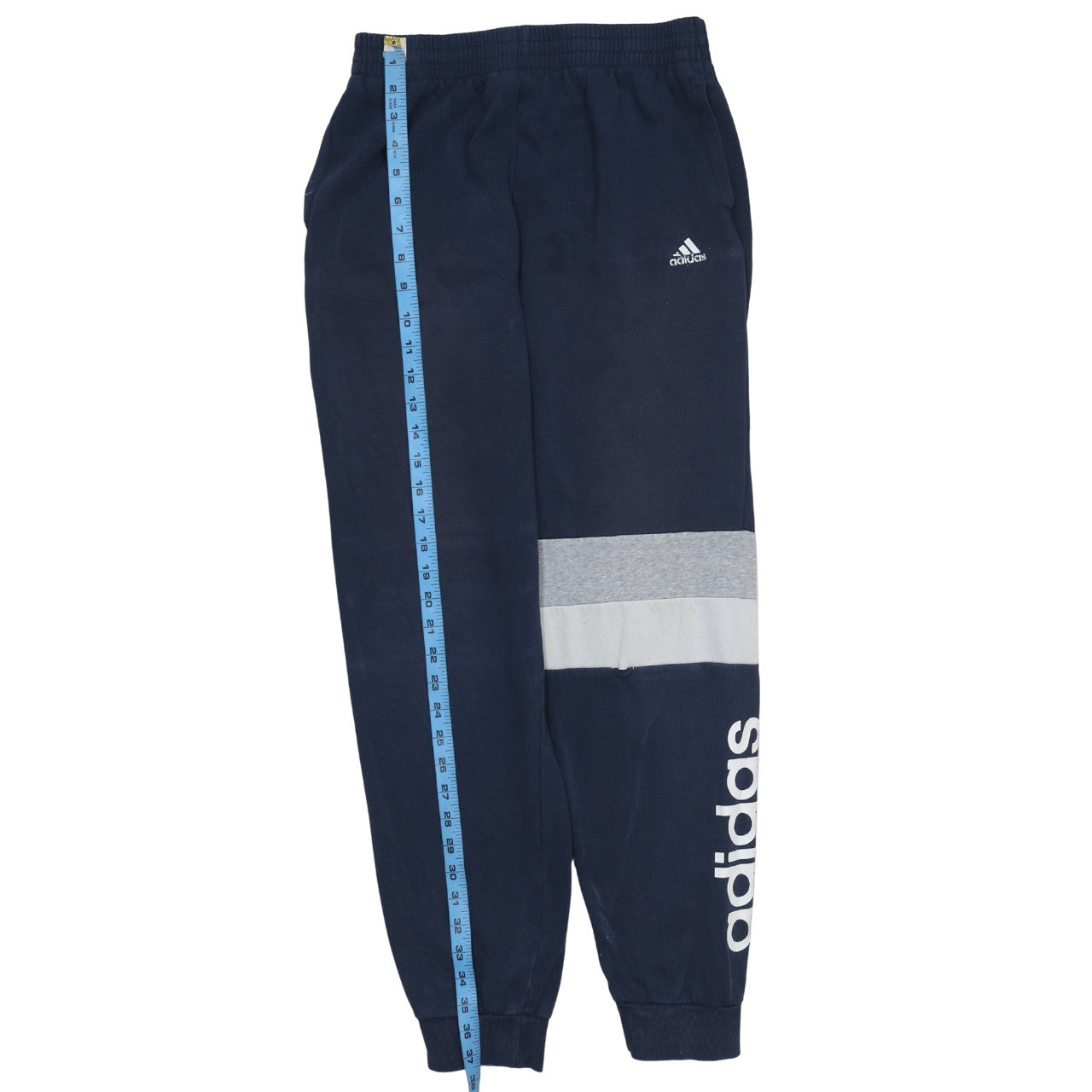 Adidas Boys Blue Jogger Trousers 13-14 Years Colourblock Fleece Activewear