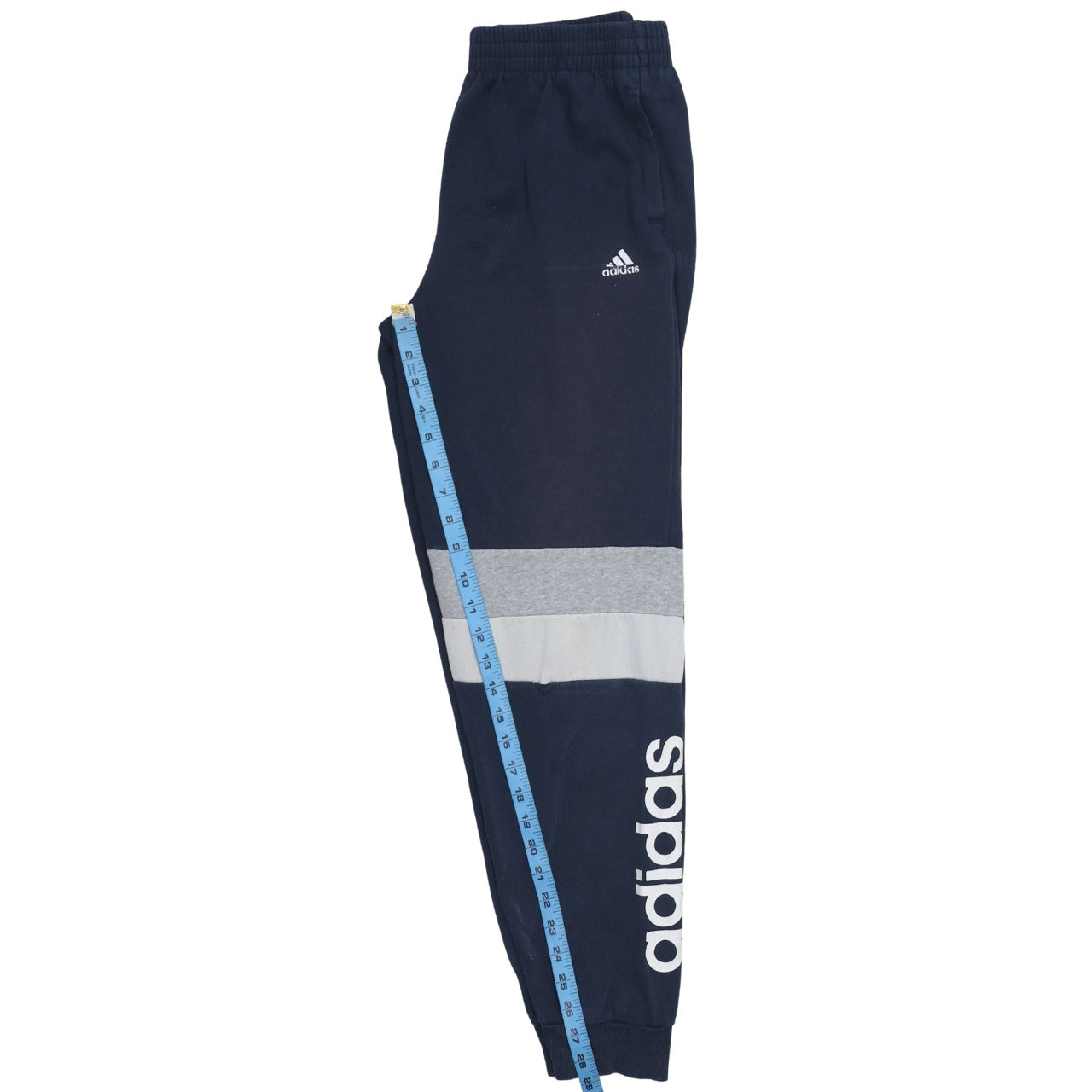 Adidas Boys Blue Jogger Trousers 13-14 Years Colourblock Fleece Activewear