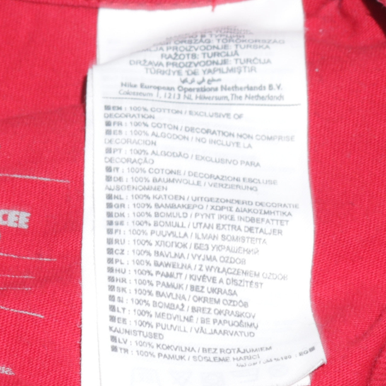 Nike Men's Red Slim Fit Graphic Sports T-Shirt Size L