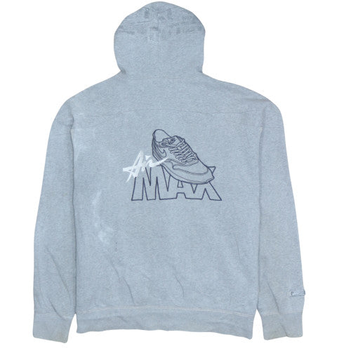 Nike Men's Grey Full Zip Hoodie L Air Max Graphic Sportswear