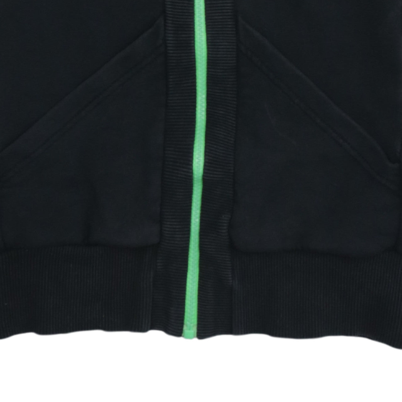Puma Women's Black Full Zip Hoodie Size 14 with Green Trim
