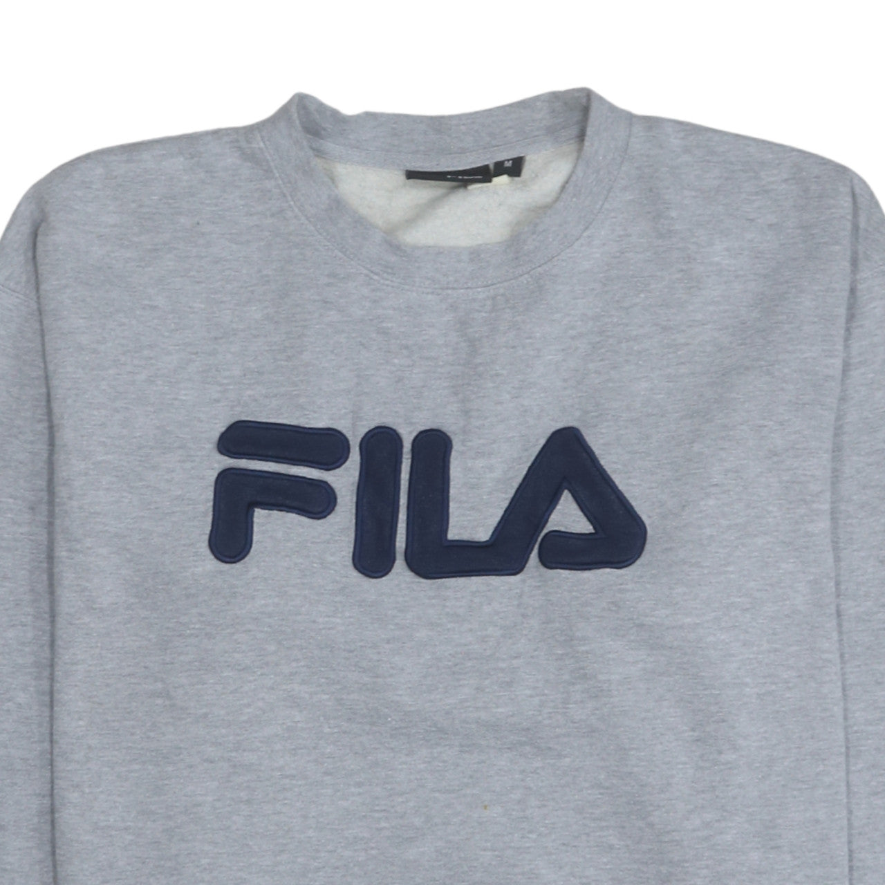 FILA Men's Grey Pullover Sweatshirt M Regular Fit Crew Neck Logo