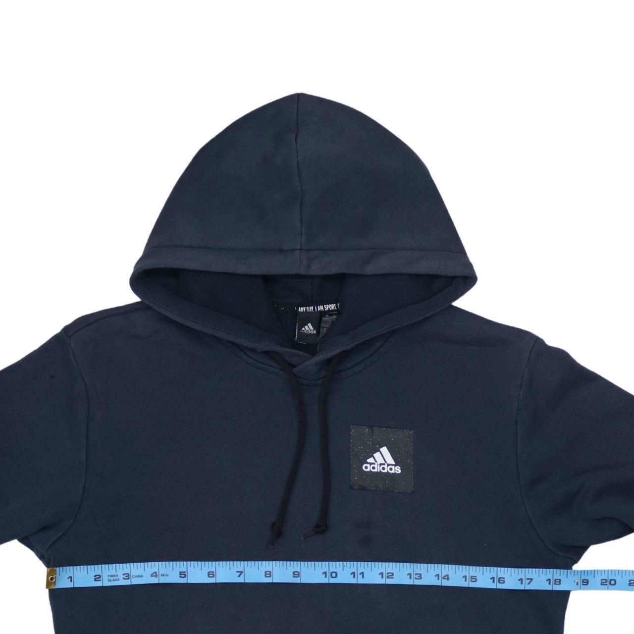 Adidas Men's Blue XS Pullover Hoodie with Logo Graphic